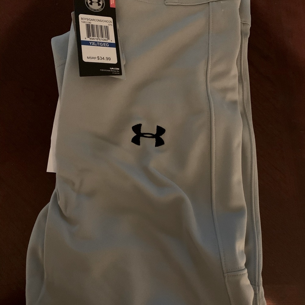 New Under Armour YXL baseball pants grey